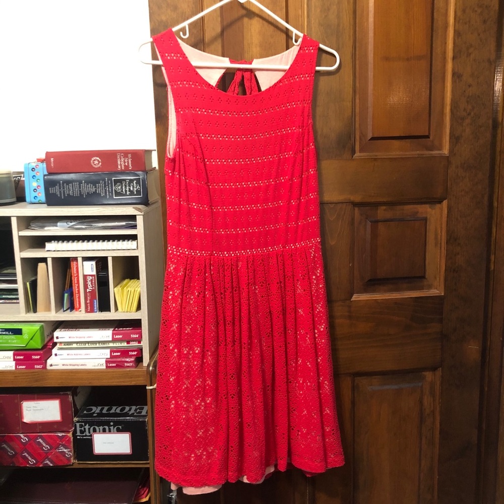 Coral cotton dress